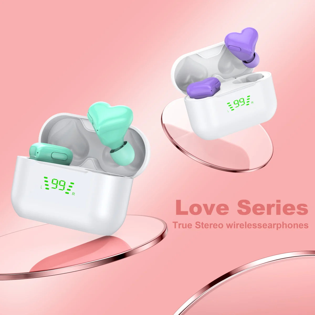 Beautiful wireless bluetooth headset Girls like fashion sports earbuds Built-in microphone headphones For Android/iPhone