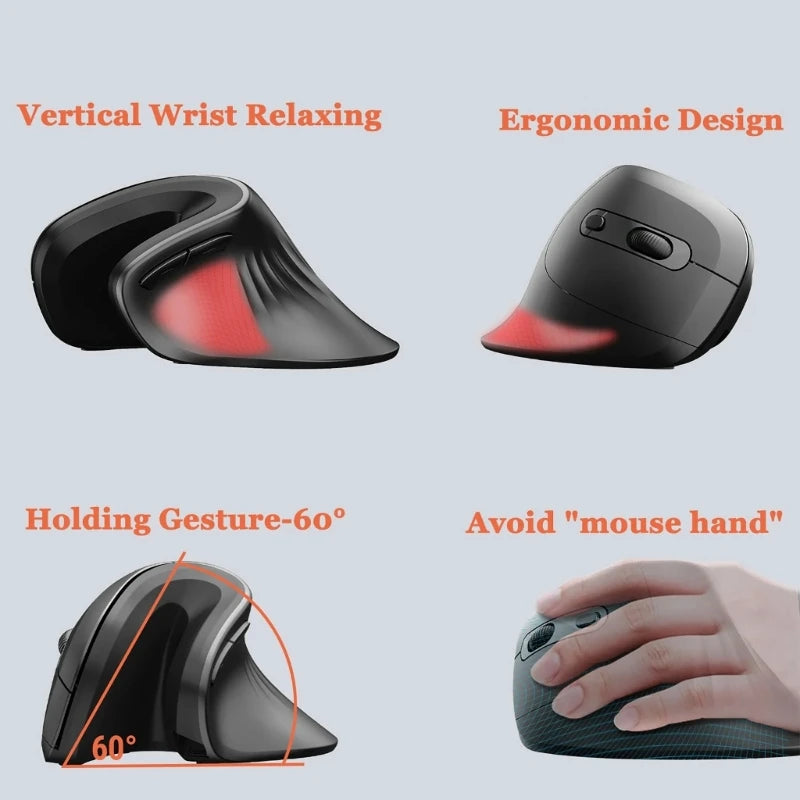 Right Hand Vertical Mouse Ergonomic Gaming Mouse USB Optical Wrist Healthy Mice Mause For PC