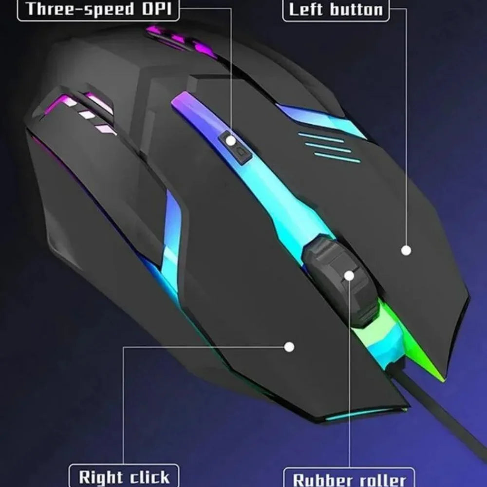 USB Wired Mouse Professional Optical Wired Mouse RGB Breathing Light Effect Gaming Mouse Mice For Computer Laptop PC Home Office