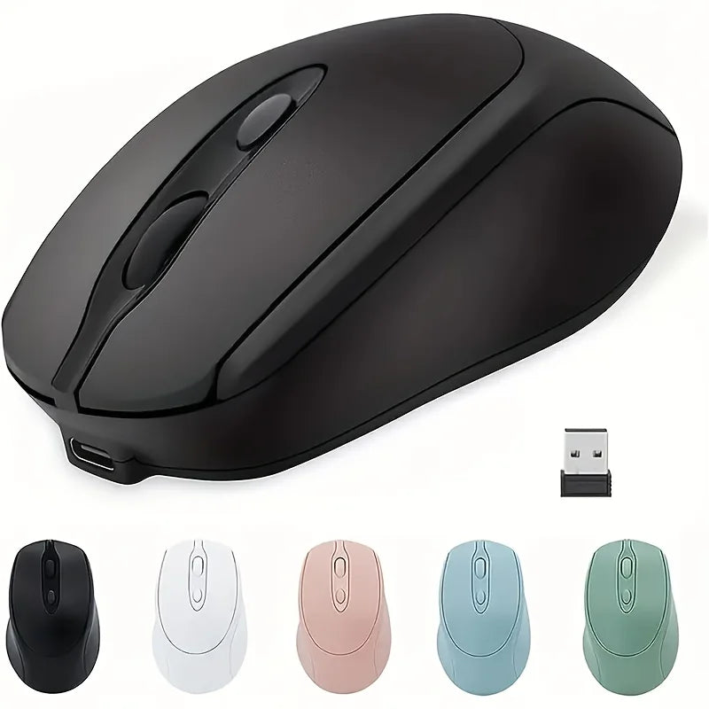 Rechargeable Wireless Mouse Dual Modes Bluetooth-compatible 2.4...